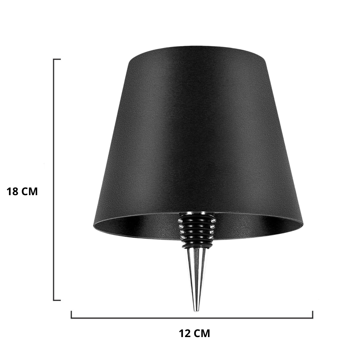 Lampe bouteille rechargeable - Lampe de table à intensité variable - Aluminium - Étanche - Noir - Norme néerlandaise