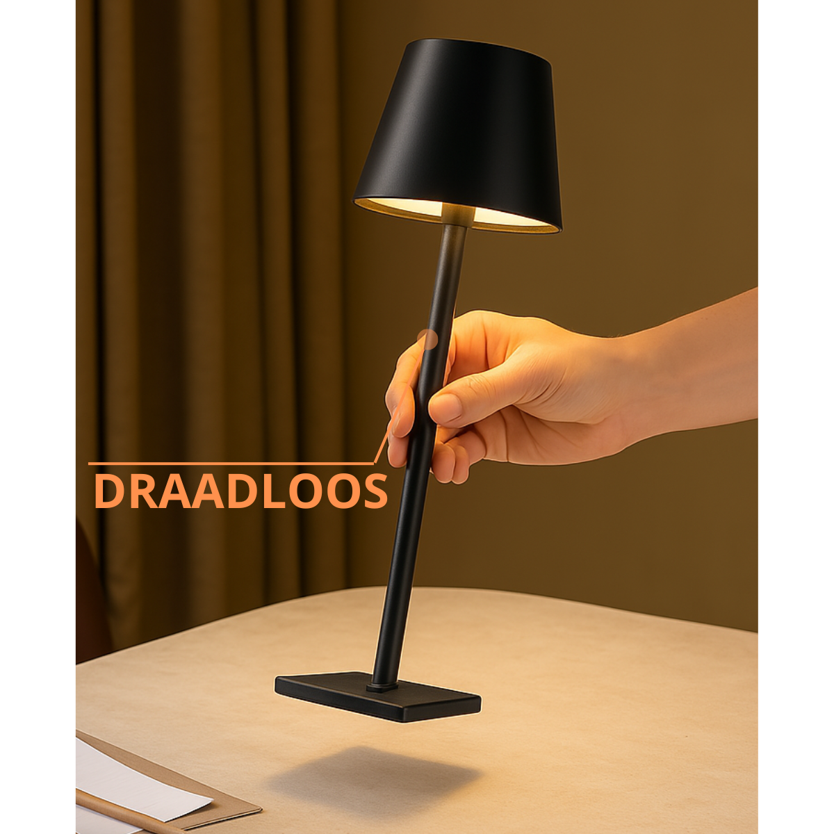 2 Stuks - Oplaadbare Tafellamp - Dimbaar - Waterdicht - 38CM - Zwart - Dutch Standard