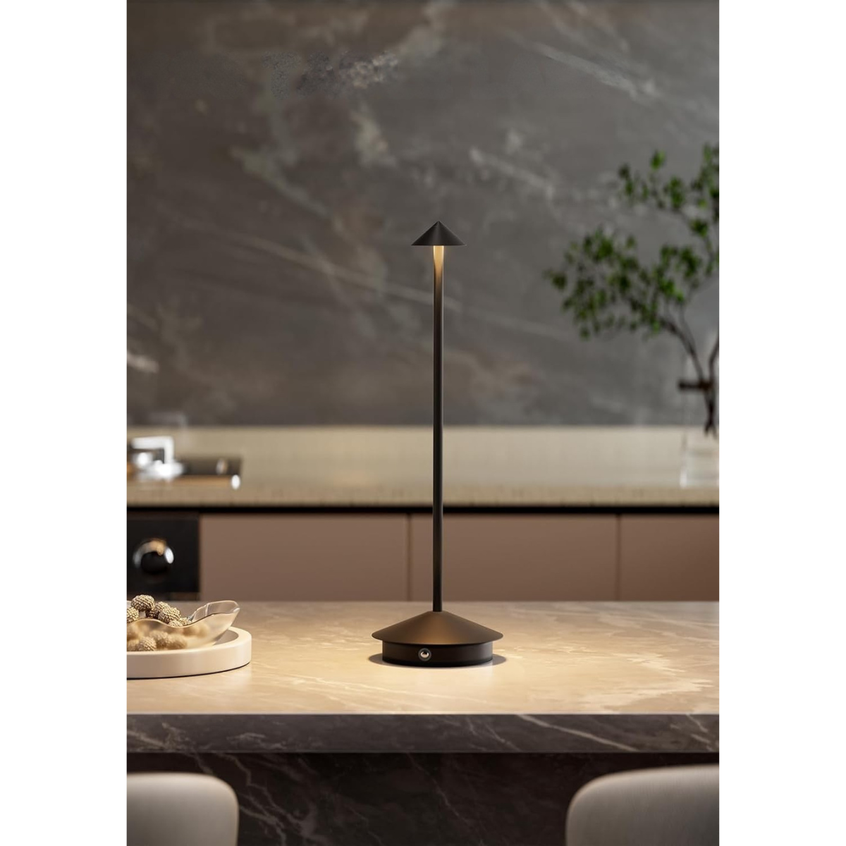 Lampe de table rechargeable - Intensité réglable - Étanche - 29 cm - Noire - Norme néerlandaise