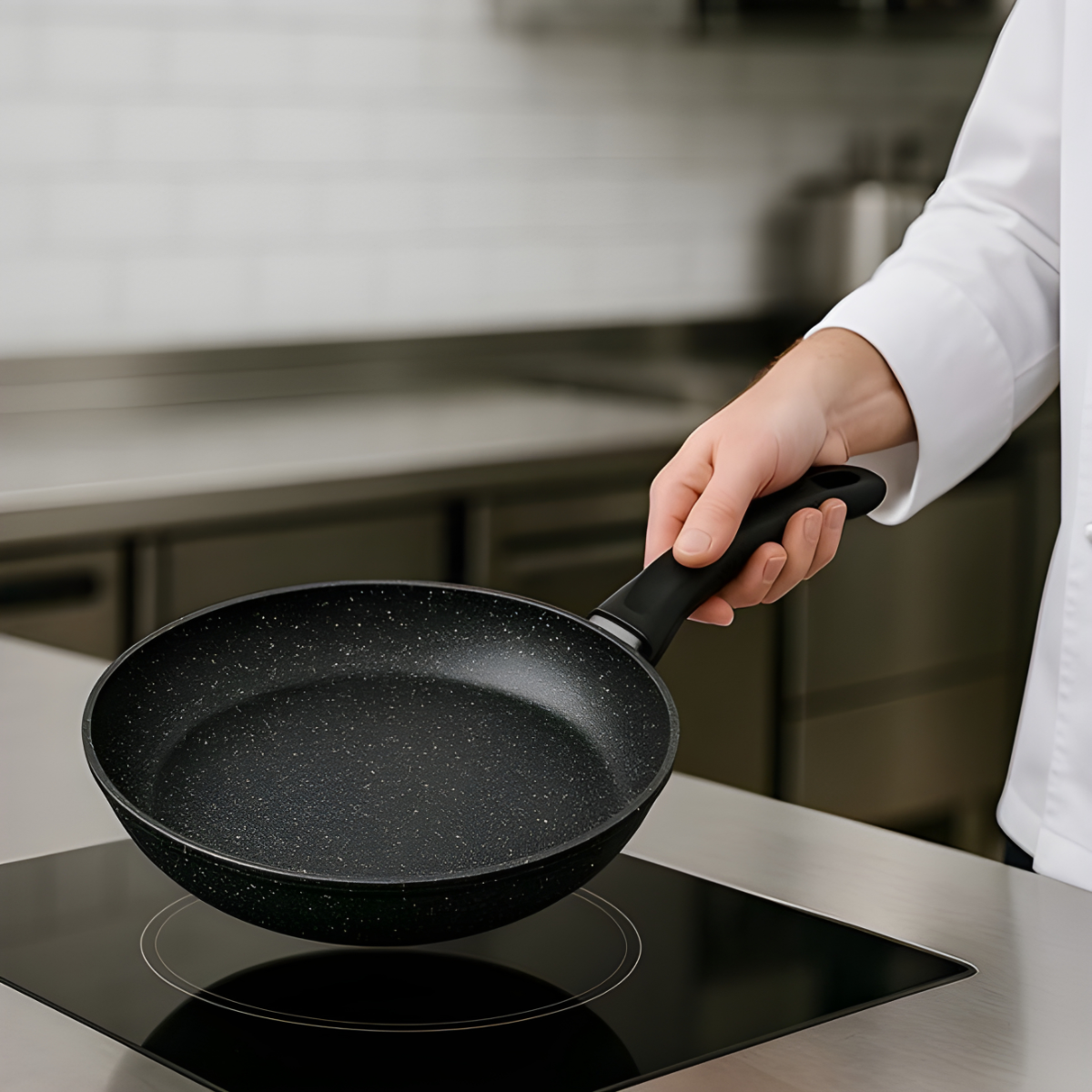 Wok en Koekenpannenset 4-delig 20/24/28cm - Antiaanbak - PFAS vrij - Zwart