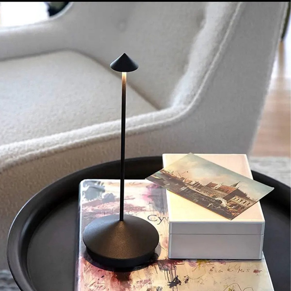 Lampe de table rechargeable - Intensité réglable - Étanche - 29 cm - Noire - Norme néerlandaise