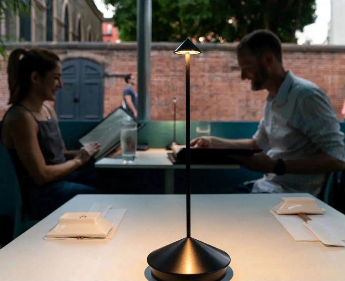 Lampe de table rechargeable - Intensité réglable - Étanche - 29 cm - Noire - Norme néerlandaise
