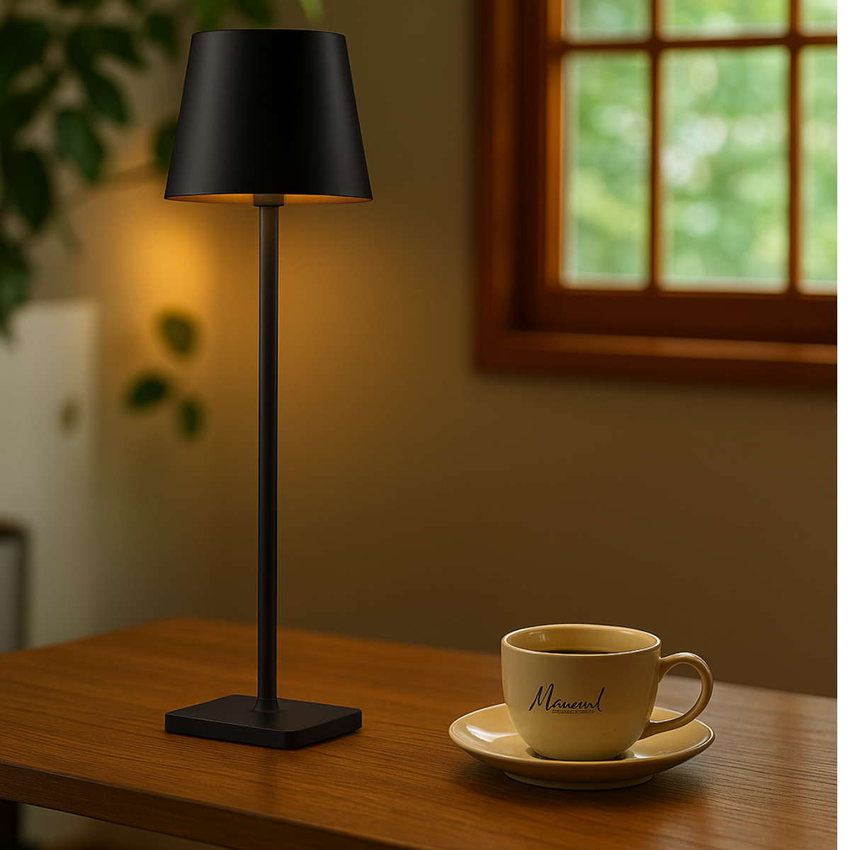 2 Stuks - Oplaadbare Tafellamp - Dimbaar - Waterdicht - 38CM - Zwart - Dutch Standard