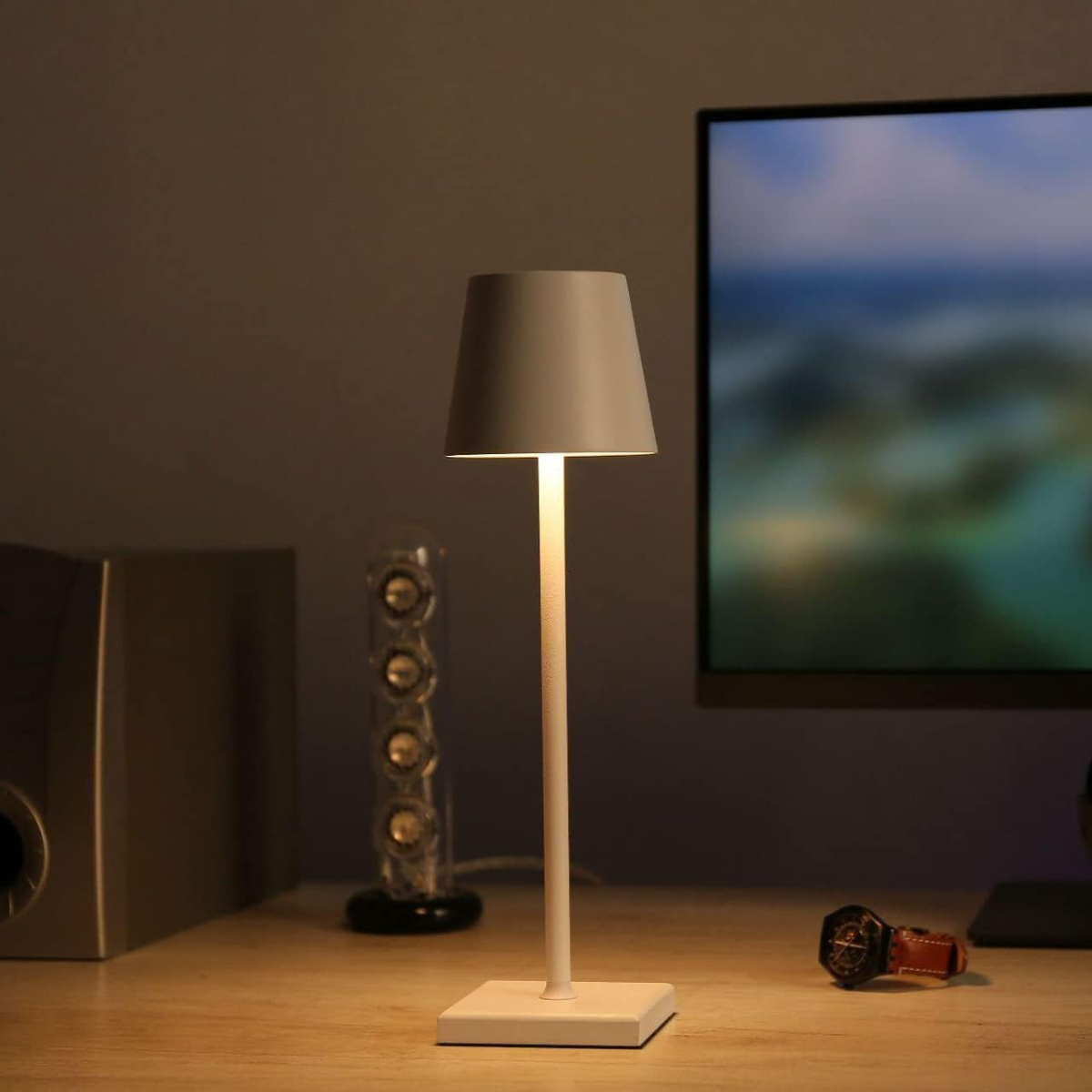 Oplaadbare Tafellamp - Dimbaar - Waterdicht - 38CM - Wit- Dutch Standard