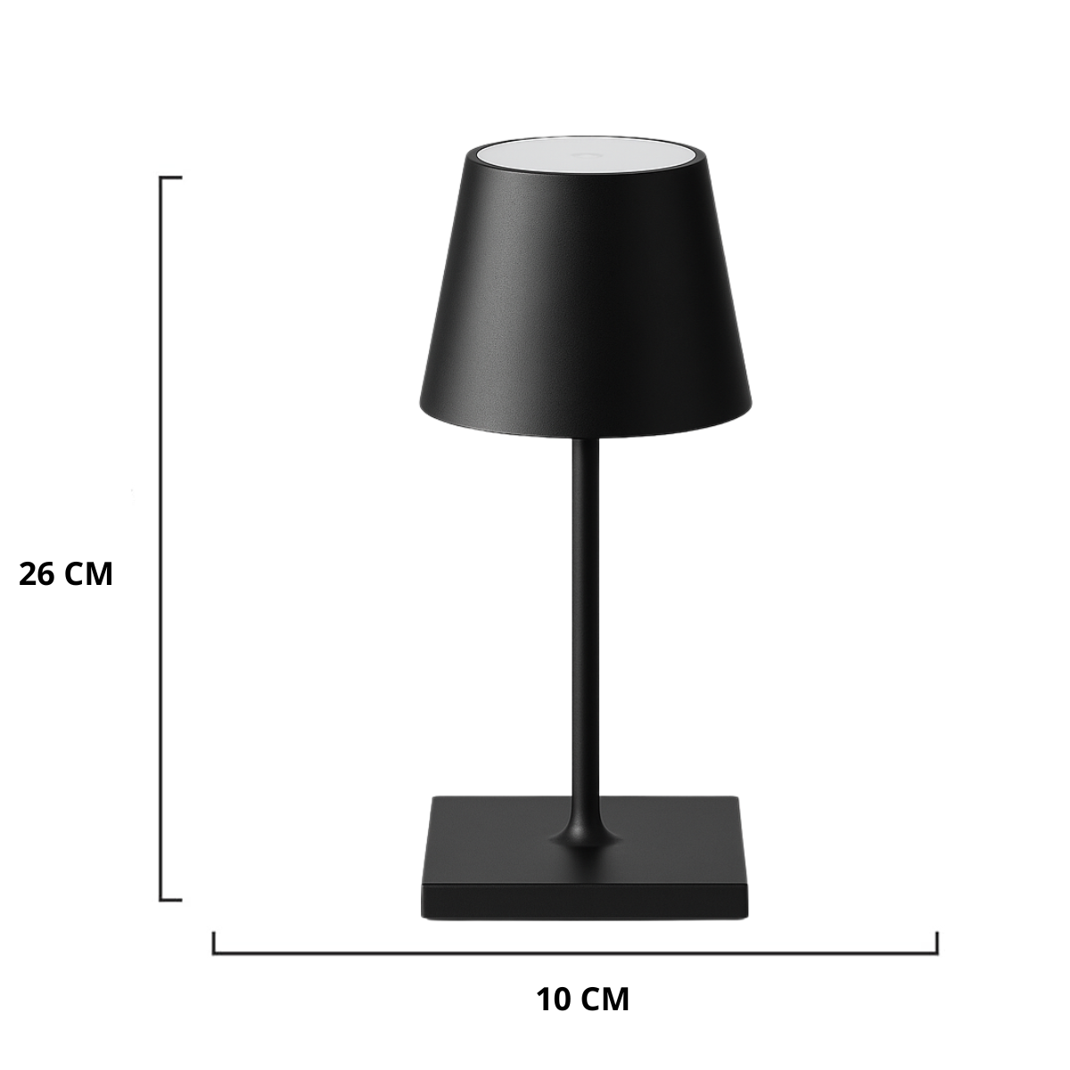 Oplaadbare Tafellamp - Dimbaar - Waterdicht - 26CM - Zwart - Dutch Standard