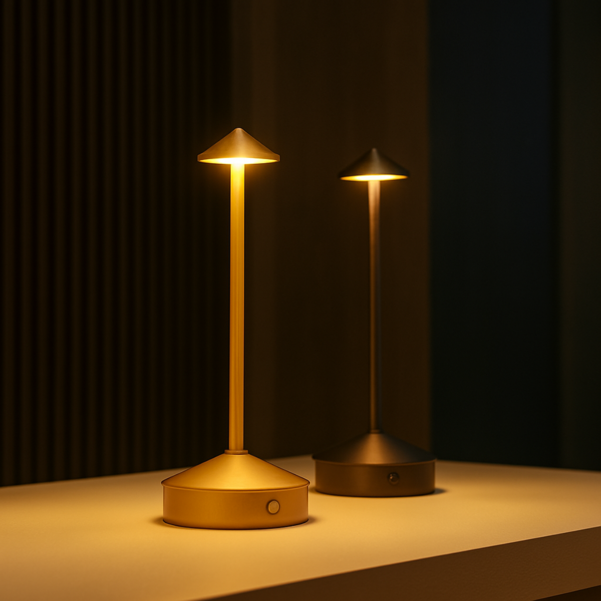 2 Stuks - Oplaadbare Tafellamp - Dimbaar - Waterdicht - 29CM - Zwart - Dutch Standard