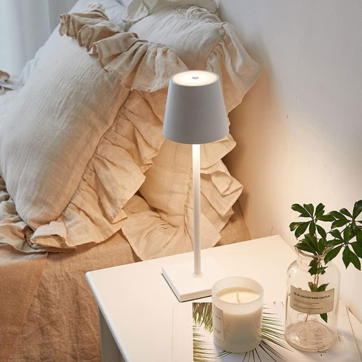 Oplaadbare Tafellamp - Dimbaar - Waterdicht - 38CM - Wit- Dutch Standard