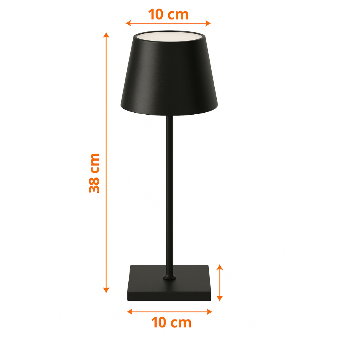 2 Stuks - Oplaadbare Tafellamp - Dimbaar - Waterdicht - 38CM - Zwart - Dutch Standard