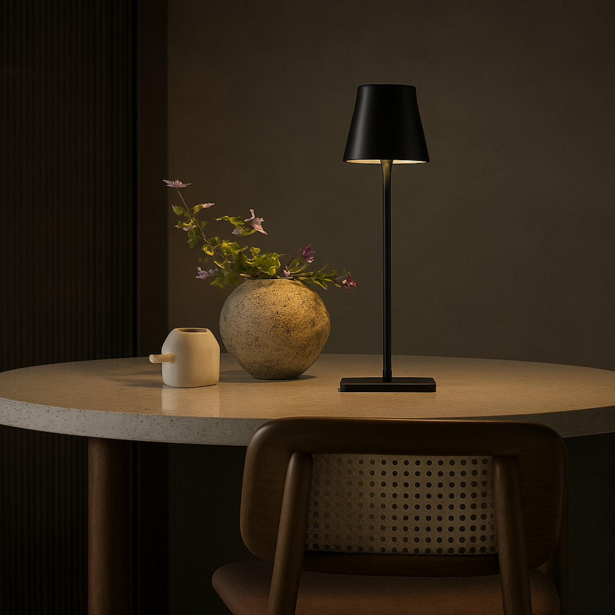 2 Stuks - Oplaadbare Tafellamp - Dimbaar - Waterdicht - 38CM - Zwart - Dutch Standard