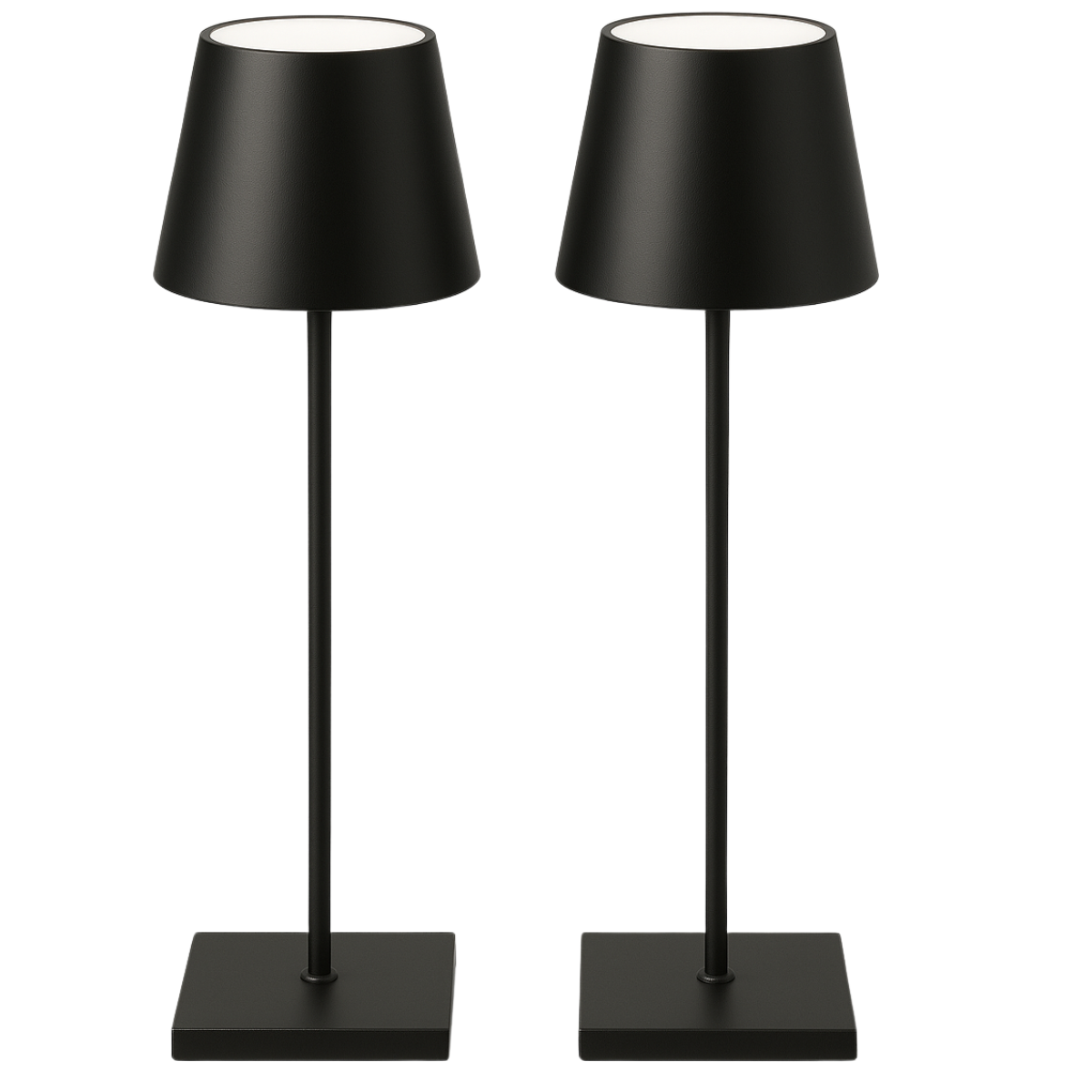 2 Stuks - Oplaadbare Tafellamp - Dimbaar - Waterdicht - 38CM - Zwart - Dutch Standard
