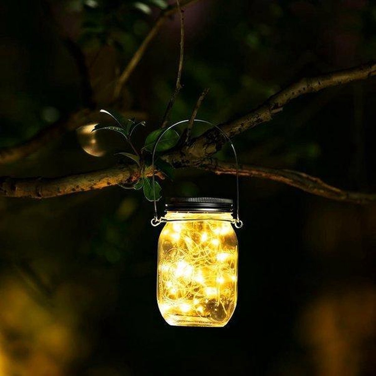 Lot de 2 lampes solaires de jardin - Lampes solaires LED pour bocaux Weck en verre étanches, alimentées à l'énergie solaire