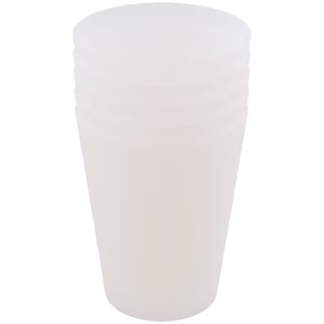 Plastikbecher, weiß, 5 Stück