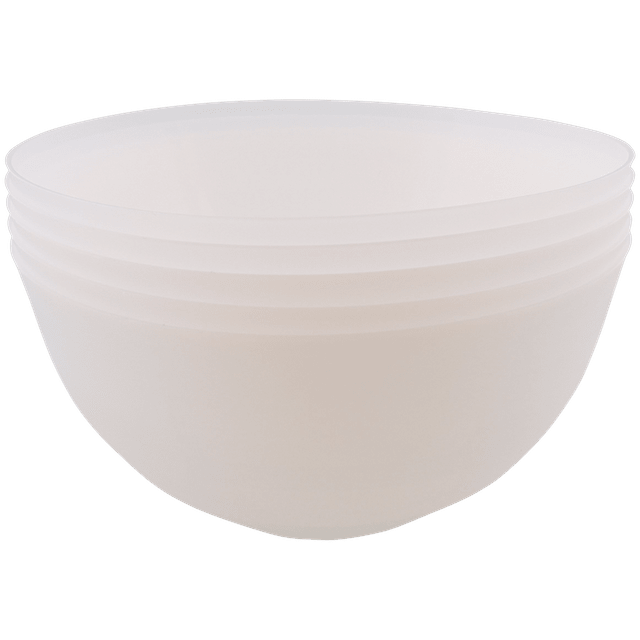 5 wiederverwendbare weiße Plastikschüsseln