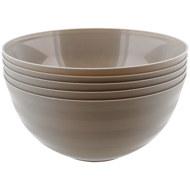 Bols en plastique réutilisables (lot de 5) marron