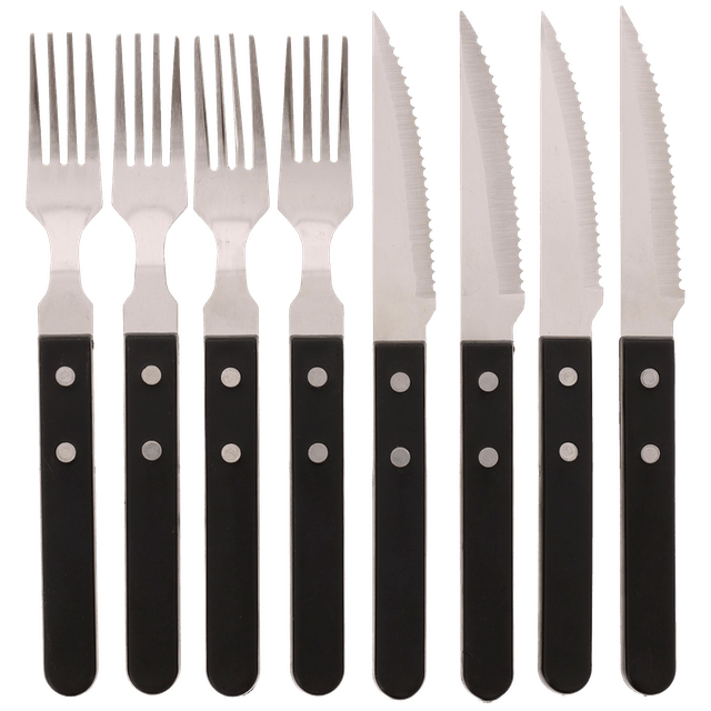 Couverts, couteaux, fourchettes, 8 pièces, couverts à steak