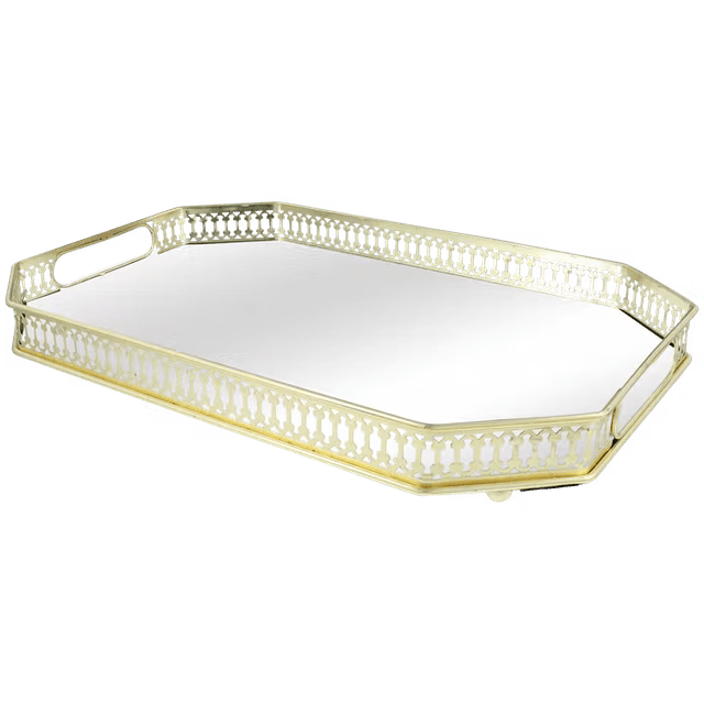 Goldene Spiegelschale 36 x 24 cm