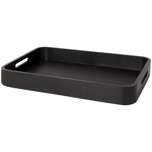 Schwarzes Holztablett 41 x 28