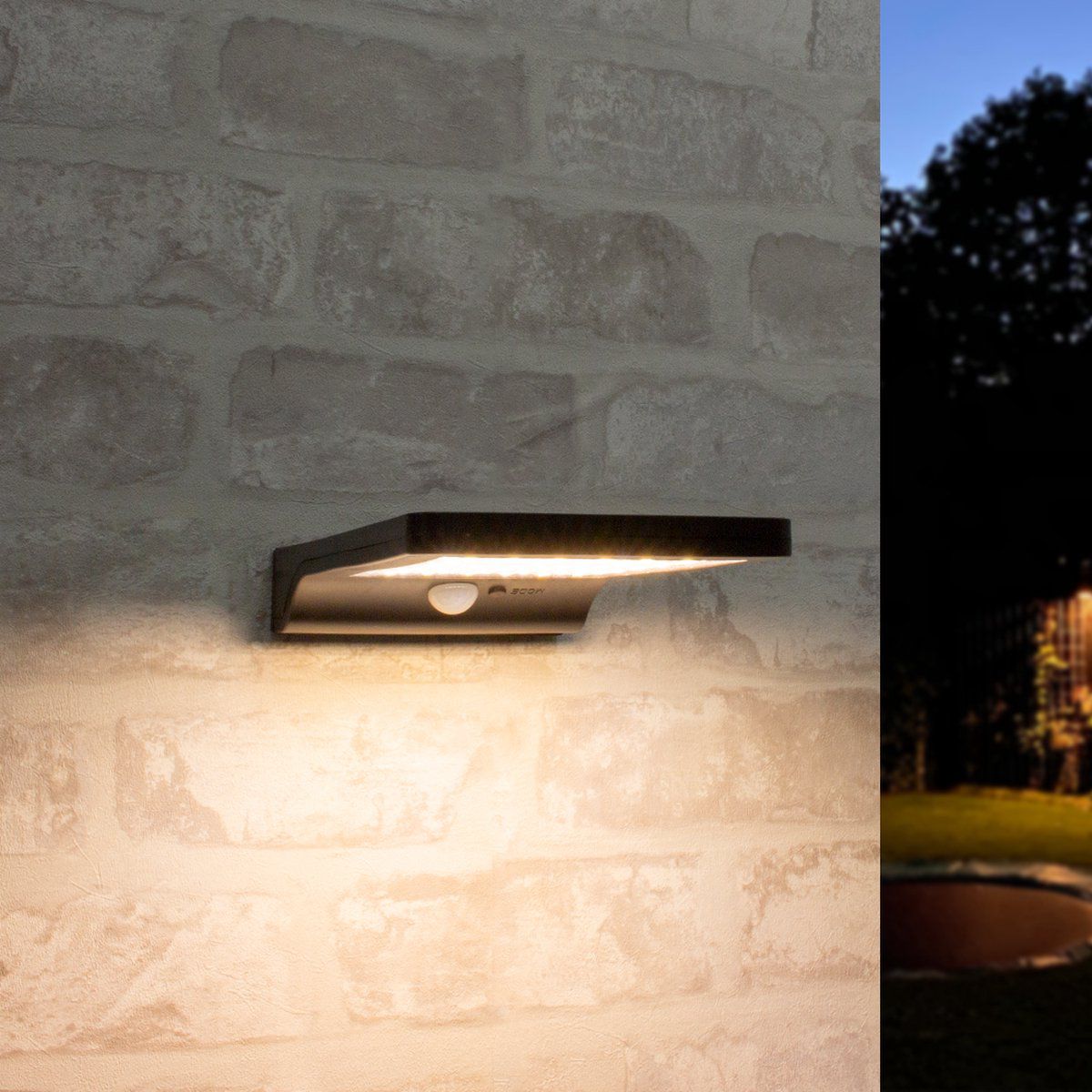 Lot de 3 lampes LED d'extérieur à détecteur de mouvement et énergie solaire Aby