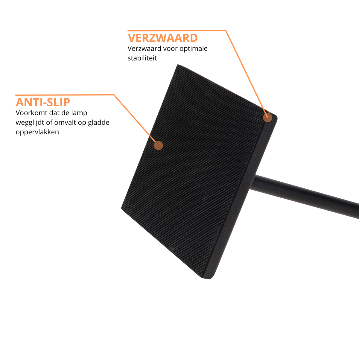 Oplaadbare Tafellamp - Dimbaar - Waterdicht - 26CM - Zwart - Dutch Standard