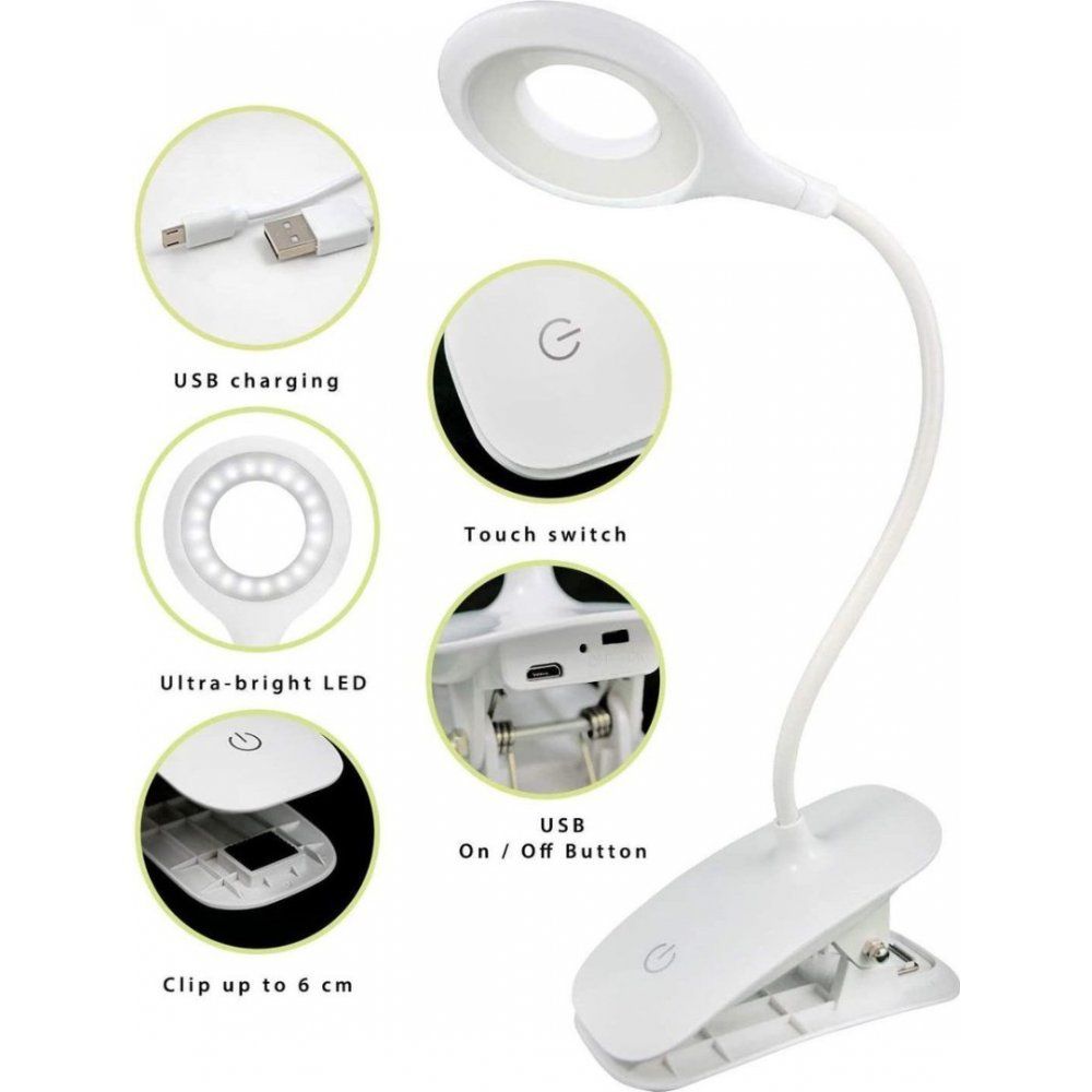 Lampe de bureau LED rechargeable USB à intensité variable sans fil