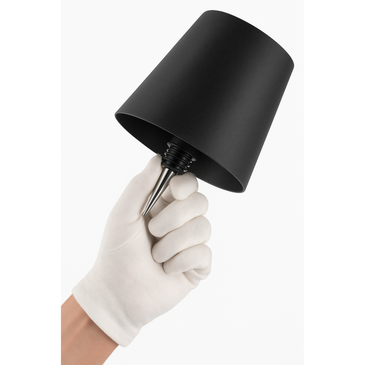 Lampe bouteille rechargeable - Lampe de table à intensité variable - Aluminium - Étanche - Noir - Norme néerlandaise