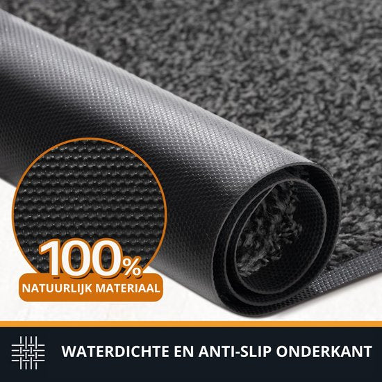 Deurmat Schoonloopmat Droogloopmat voor Binnen 90 x 150 antraciet Anti slip