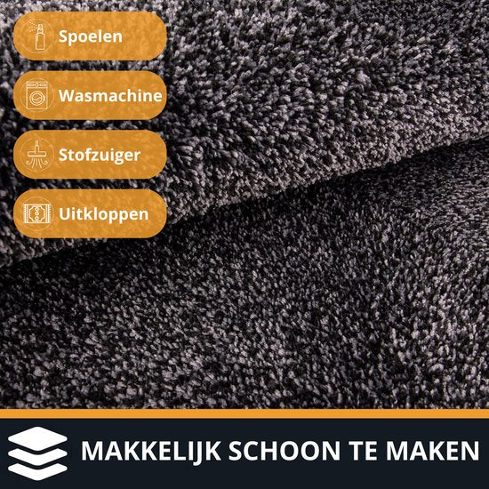 Deurmat Schoonloopmat Droogloopmat voor Binnen 90 x 150 antraciet Anti slip