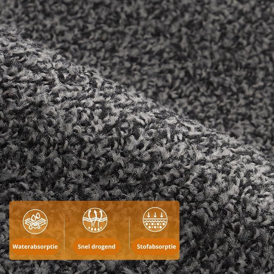 Deurmat Schoonloopmat Droogloopmat voor Binnen 90 x 150 antraciet Anti slip