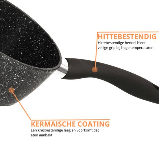 Steelpan Ø 18cm Inductie Anti-Aanbak Alle Warmtebronnen PTFE en PFAS vrij