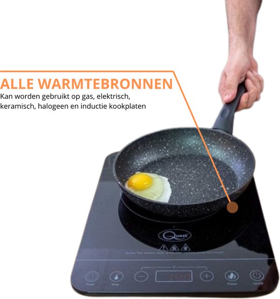 Koekenpan Ø 26cm Inductie Anti-Aanbak Alle Warmtebronnen PTFE en PFAS vrij