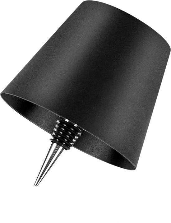 Lampe bouteille rechargeable - Lampe de table à intensité variable - Aluminium - Étanche - Noir - Norme néerlandaise