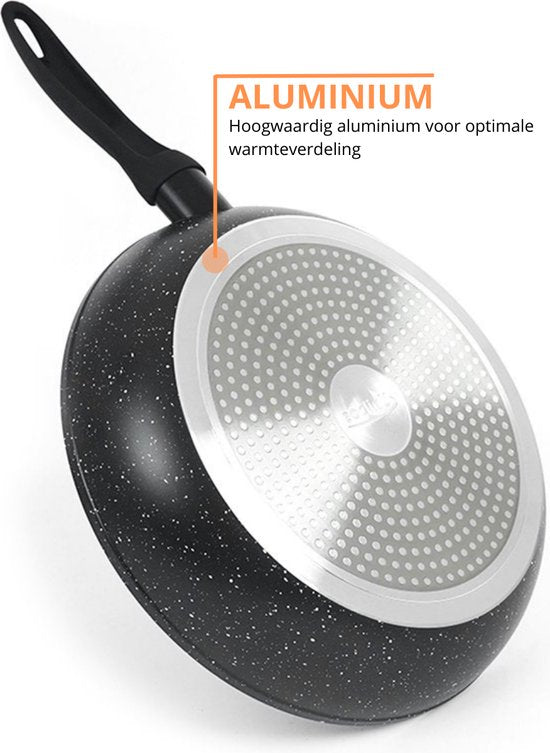 Koekenpan Ø 26cm Inductie Anti-Aanbak Alle Warmtebronnen PTFE en PFAS vrij