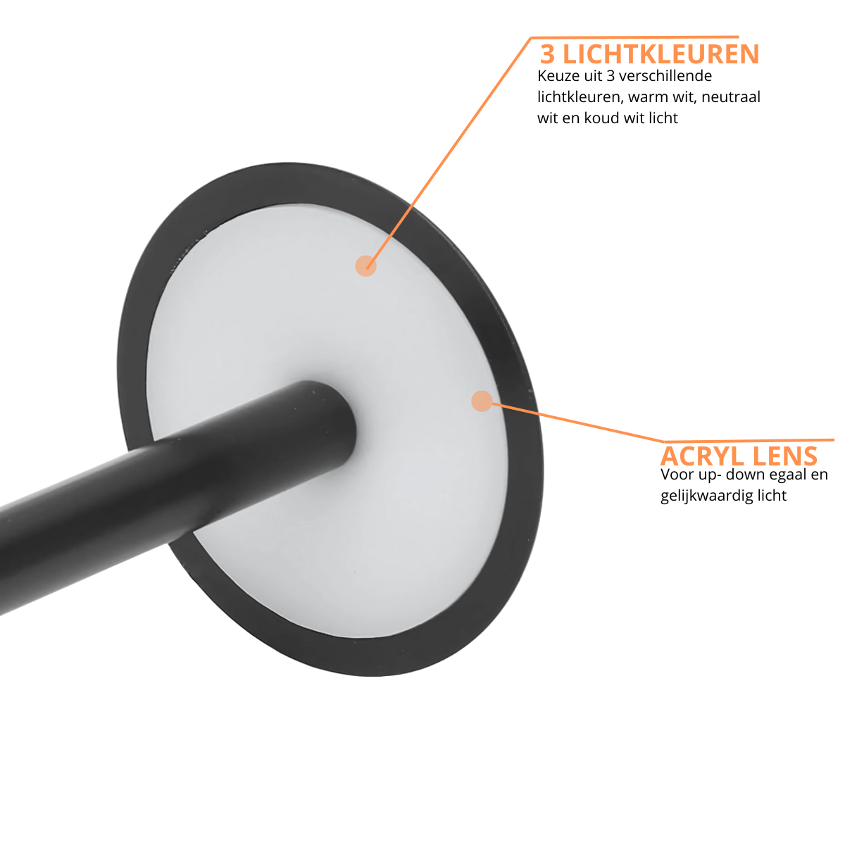 Lampe de table rechargeable - Intensité réglable - Étanche - 29 cm - Noire - Norme néerlandaise