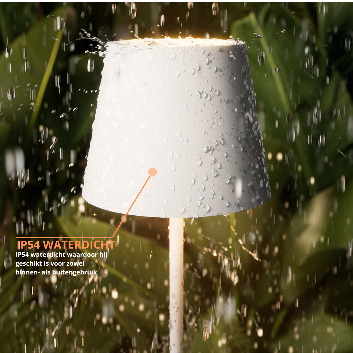 Lot de 2 lampes de table rechargeables, à intensité variable, étanches, 26 cm, blanches, conformes aux normes néerlandaises.