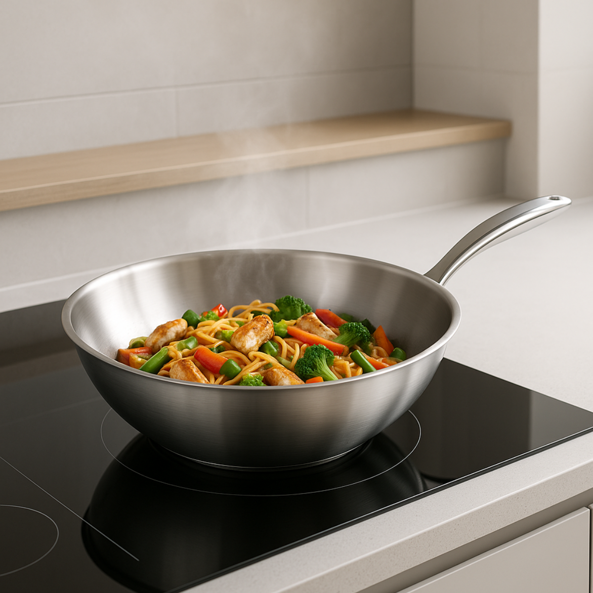 Wokpfanne 28 cm – Edelstahl – PFAS-frei