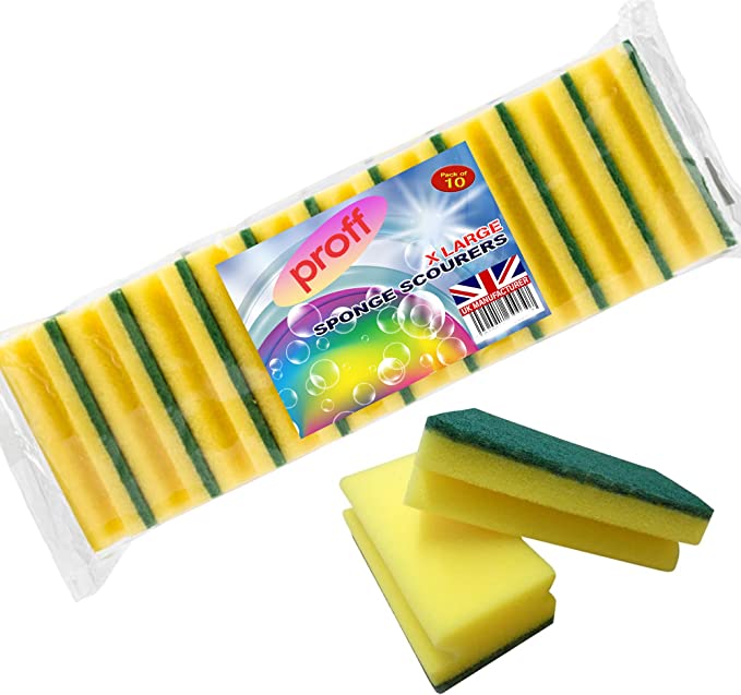 Scheuerschwamm mit Griff, 10 Stück