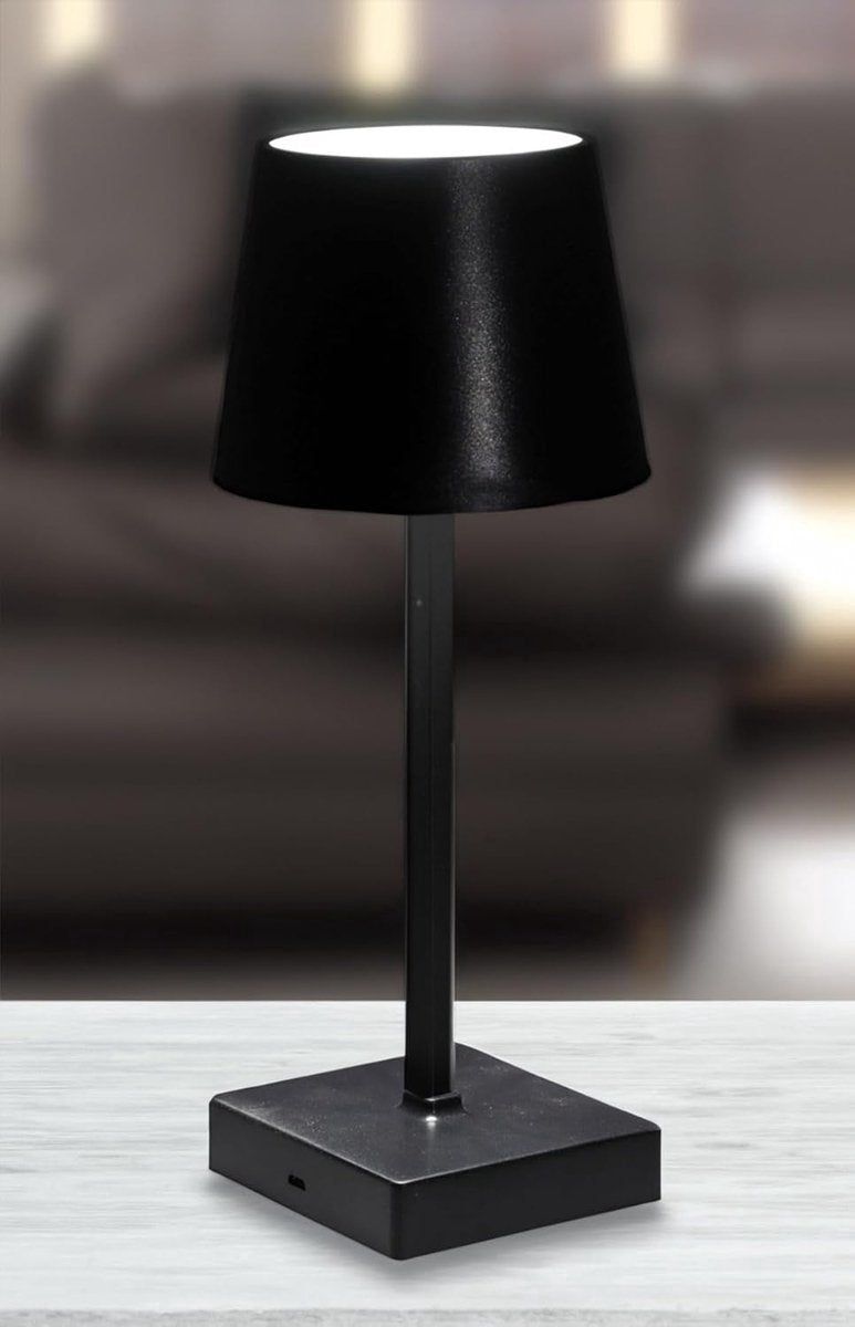 Oplaadbare Tafellamp Zwart Bureaulamp Dimbaar 26CM 2 stuks