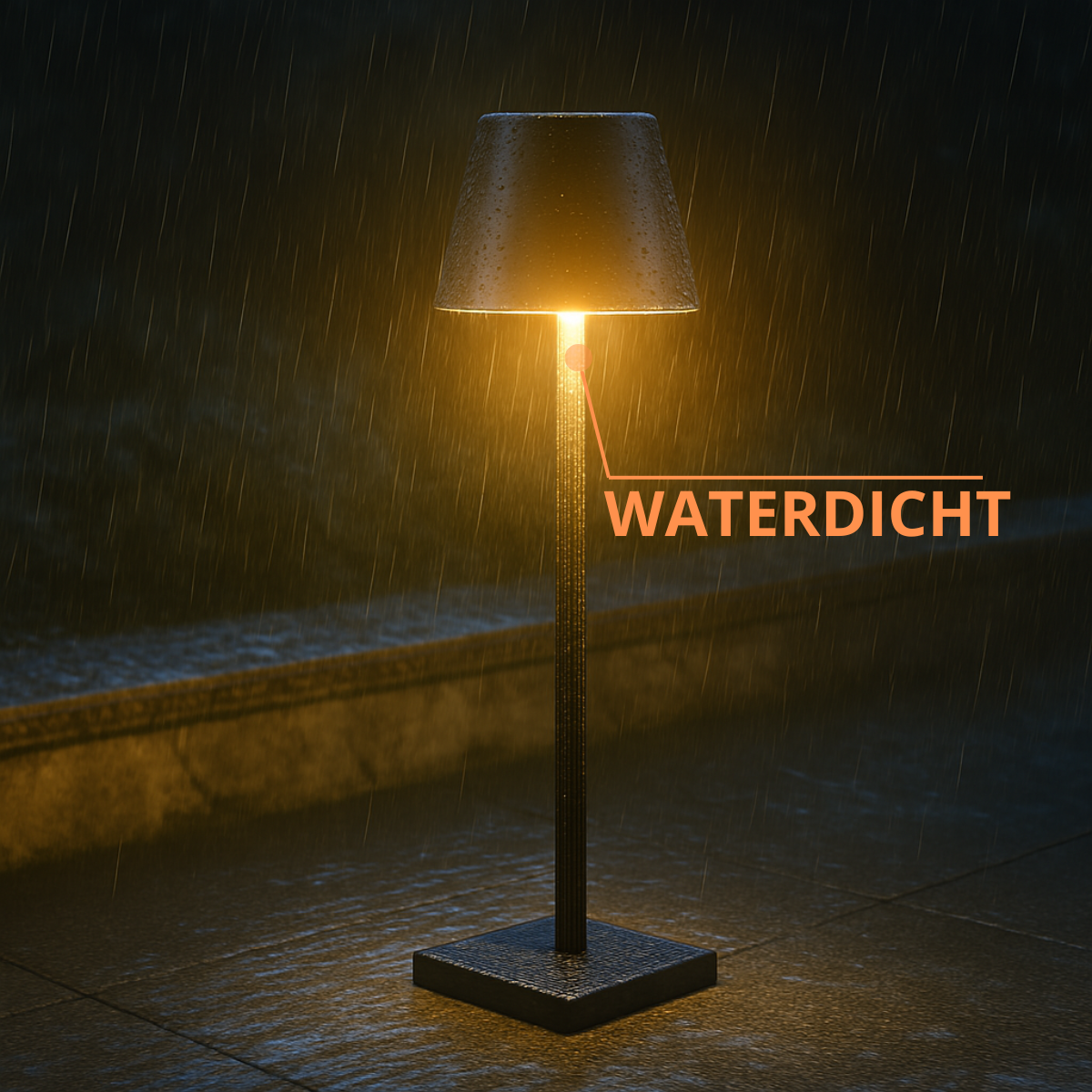 2 Stuks - Oplaadbare Tafellamp - Dimbaar - Waterdicht - 38CM - Zwart - Dutch Standard