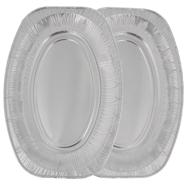 Plats de service jetables en aluminium, lot de 2, 35 cm