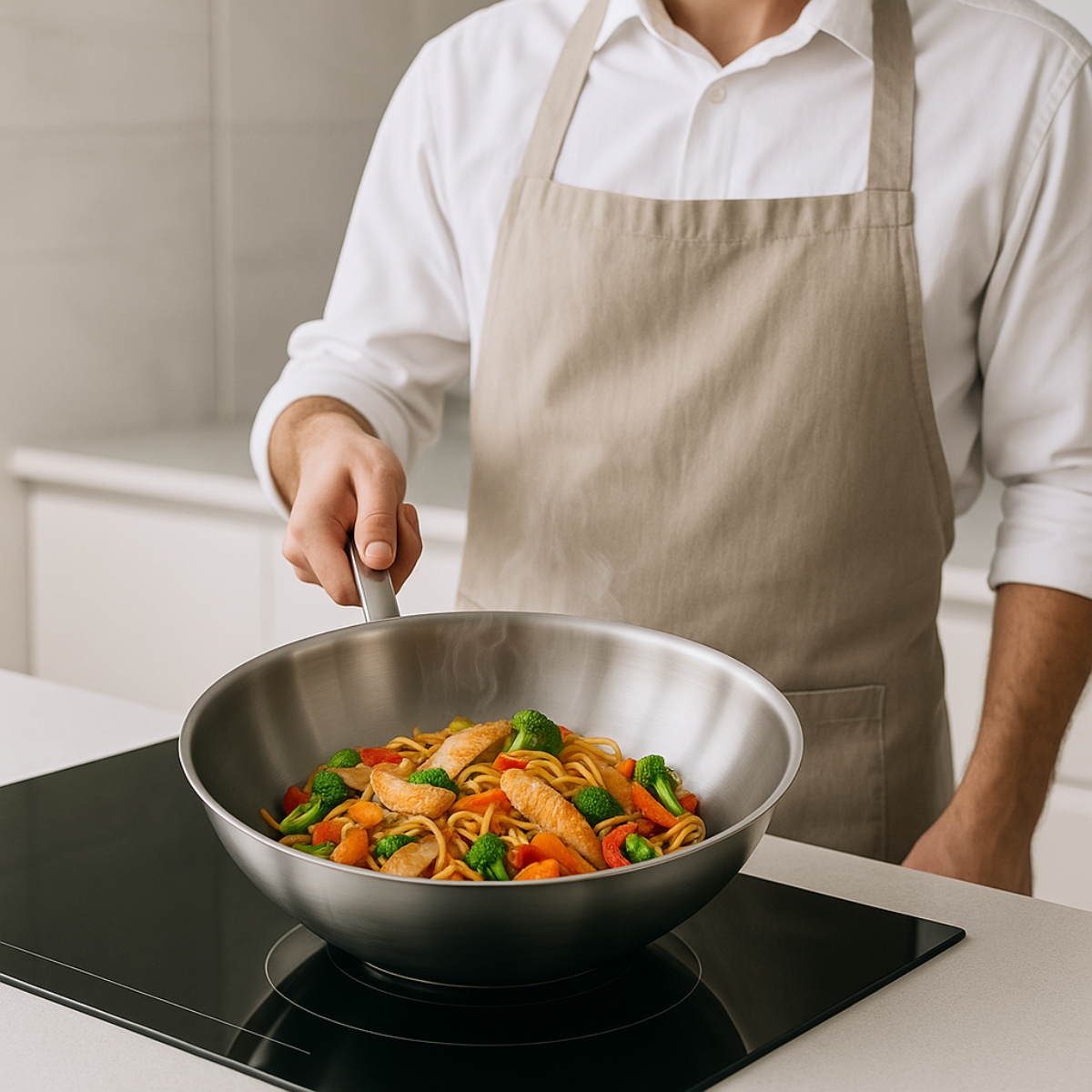 Wokpfanne 28 cm – Edelstahl – PFAS-frei