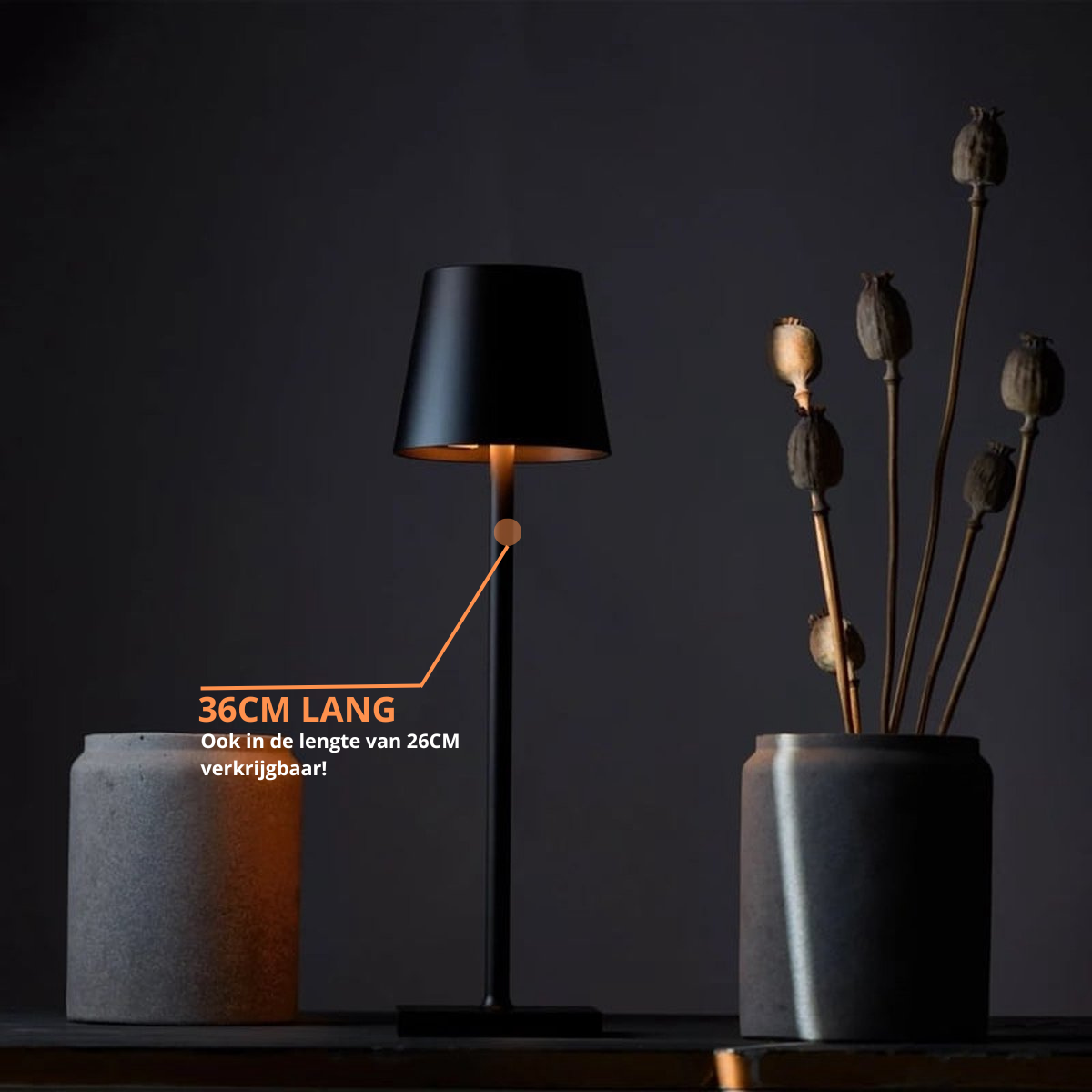 Lot de 2 lampes de table rechargeables - RGBWW - Intensité réglable - Étanche - 38 cm - Noir - Norme néerlandaise