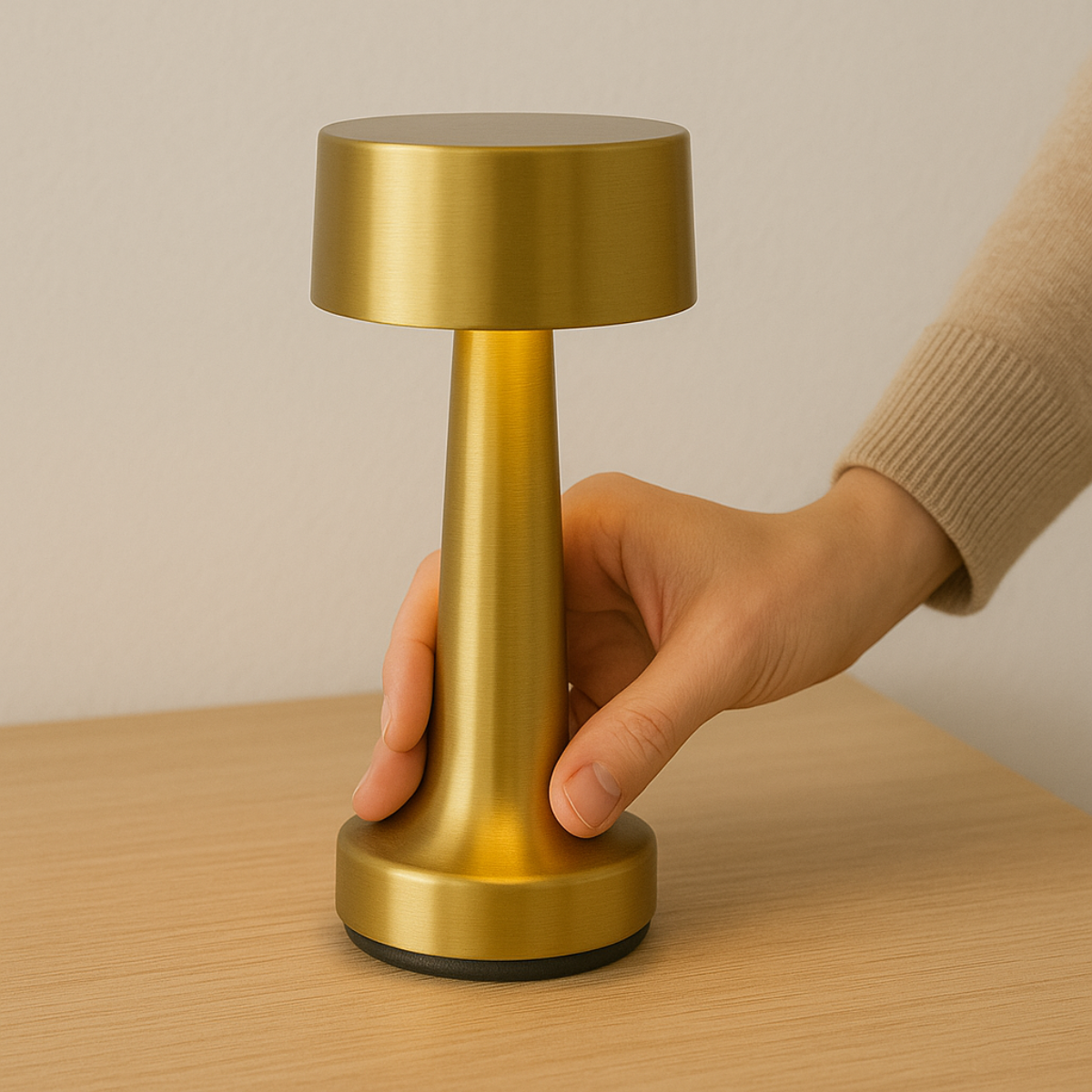 Lot de 2 lampes de table rechargeables, à intensité variable, étanches, 21 cm, dorées, conformes aux normes néerlandaises.