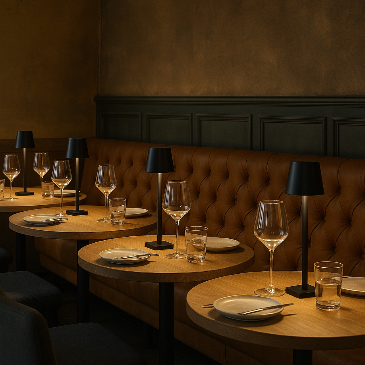 2 Stuks - Oplaadbare Tafellamp - Dimbaar - Waterdicht - 38CM - Zwart - Dutch Standard