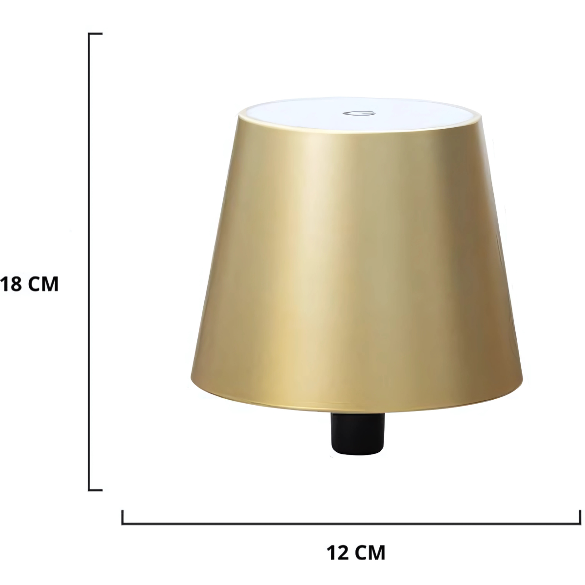 Lot de 2 lampes rechargeables pour bouteilles - Lampe de table à intensité variable - Aluminium - Doré - Norme néerlandaise