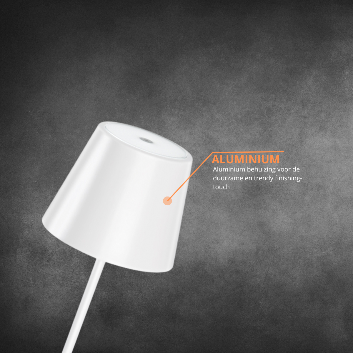 Lot de 2 lampes de table rechargeables, à intensité variable, étanches, 26 cm, blanches, conformes aux normes néerlandaises.
