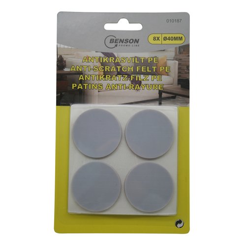 Feutre anti-rayures en caoutchouc, 8 pièces - 8 x - Ø 40 mm