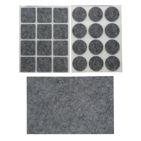 Protections anti-rayures pour meubles, en caoutchouc gris, tailles variées, 25 pièces