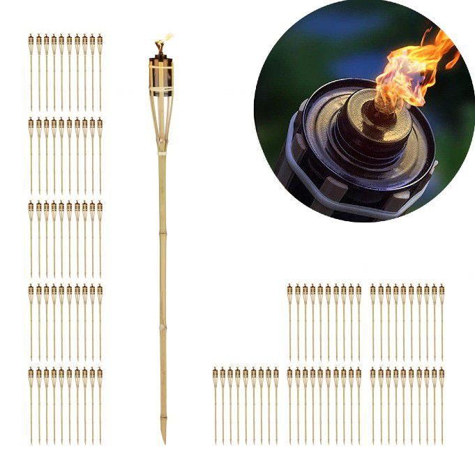Bamboe tuinfakkels set 100 stuks 120cm