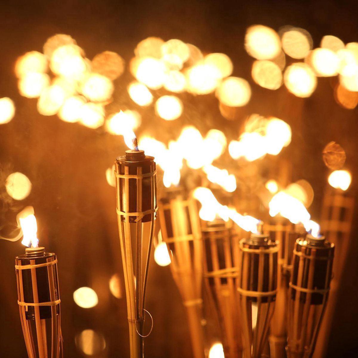 Bamboe tuinfakkels set 10 stuks 120cm