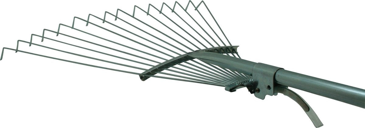 Râteau de jardin à main 30 cm en métal et bois